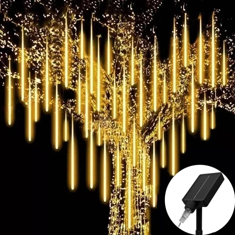 Luces Solares Lluvia de Meteoros 30/50cm Resistente al Agua Decoración Navideña Exterior