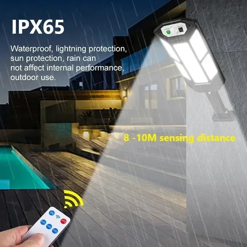 Lámpara Solar LED con Sensor de Movimiento IP65