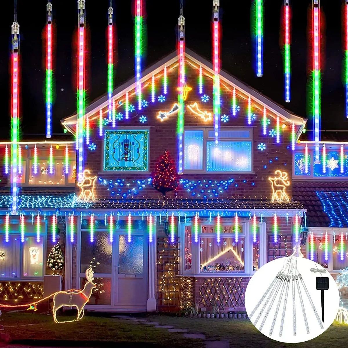 Luces Solares Lluvia de Meteoros LED IP65 para Navidad y Halloween