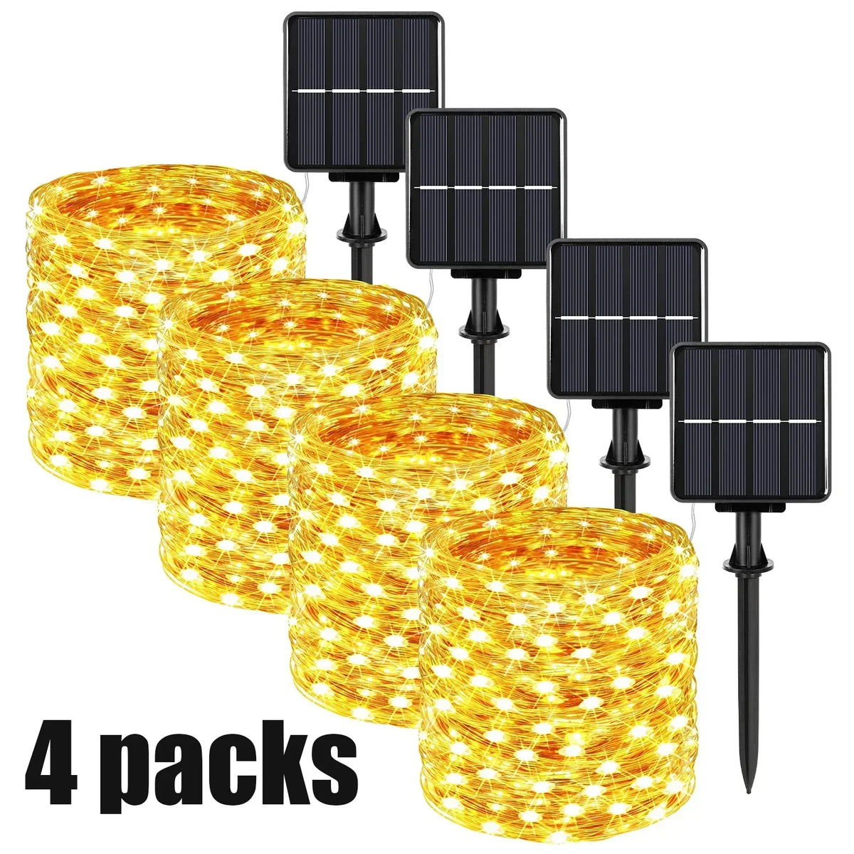Guirnalda Solar LED Festoon para Navidad y Jardín 7M-102M