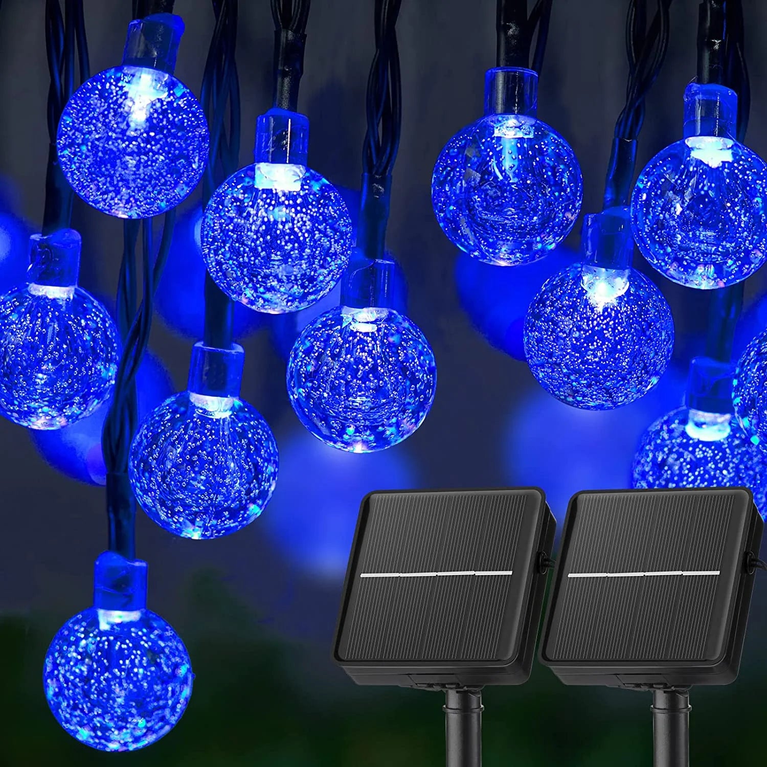 Luces Solares Cuerda IP65 8 Modos Resistente al Agua para Jardín Árbol y Decoración Navideña