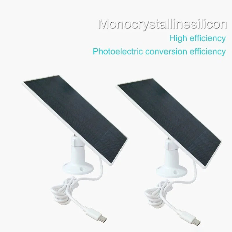 Panel Solar 10W 5V Type-C para Cámaras de Seguridad y Timbre con Bajo Consumo