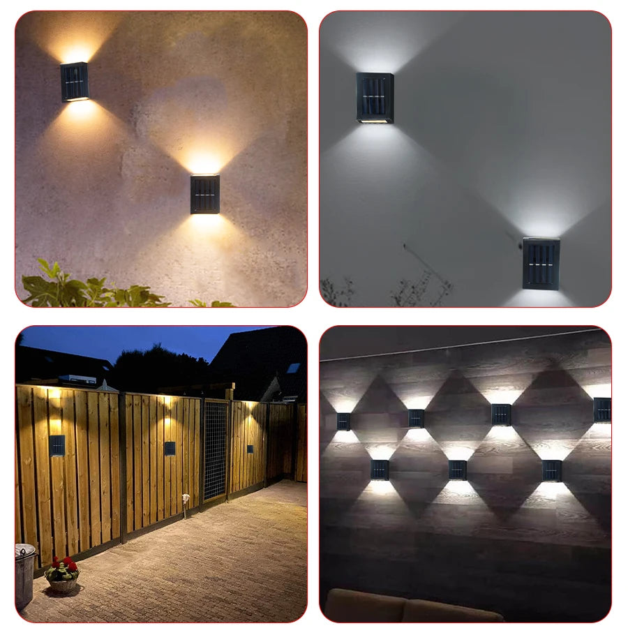 Aplique Solar de Pared con Luz Arriba y Abajo para Jardín y Balcón