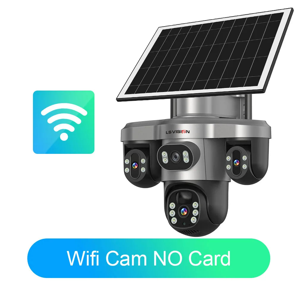 Cámara Solar LS VISION 15MP 4K Triple Lente 4G/WiFi con Zoom 10X y 12X