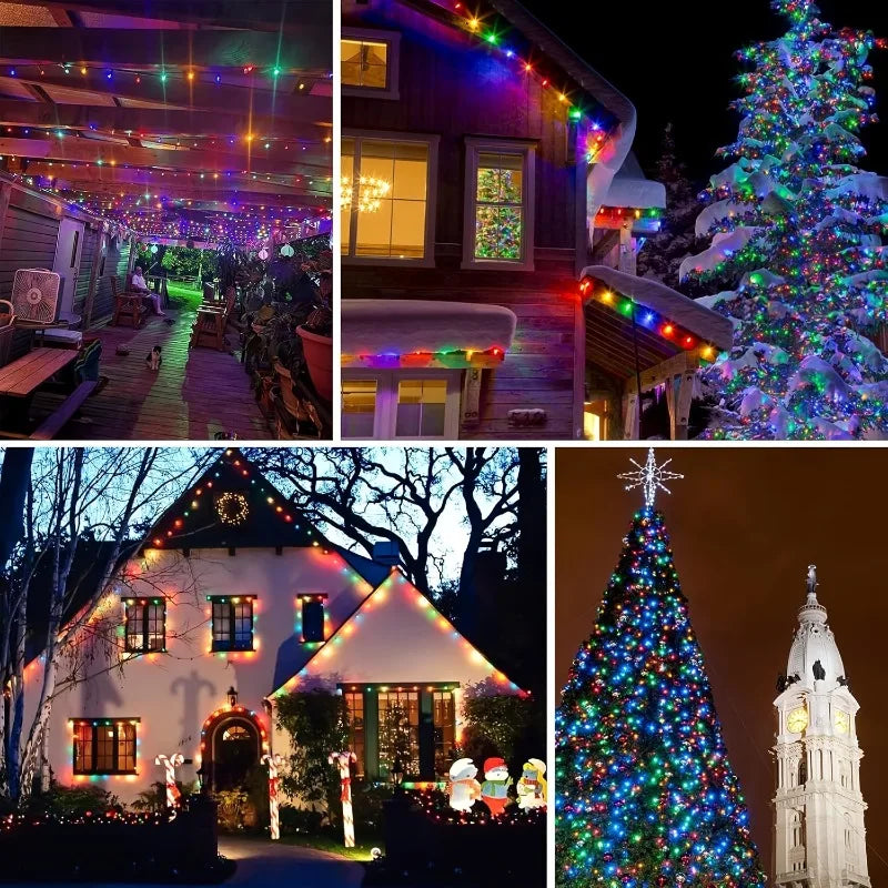 Luces Solares LED 30/100/200/300 IP65 8 Modos para Jardín y Navidad