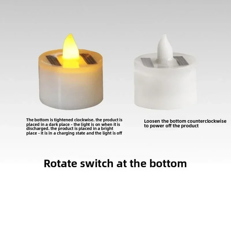 Velas Solares LED Sin Llama para Exterior Decoración Navideña y Hogar
