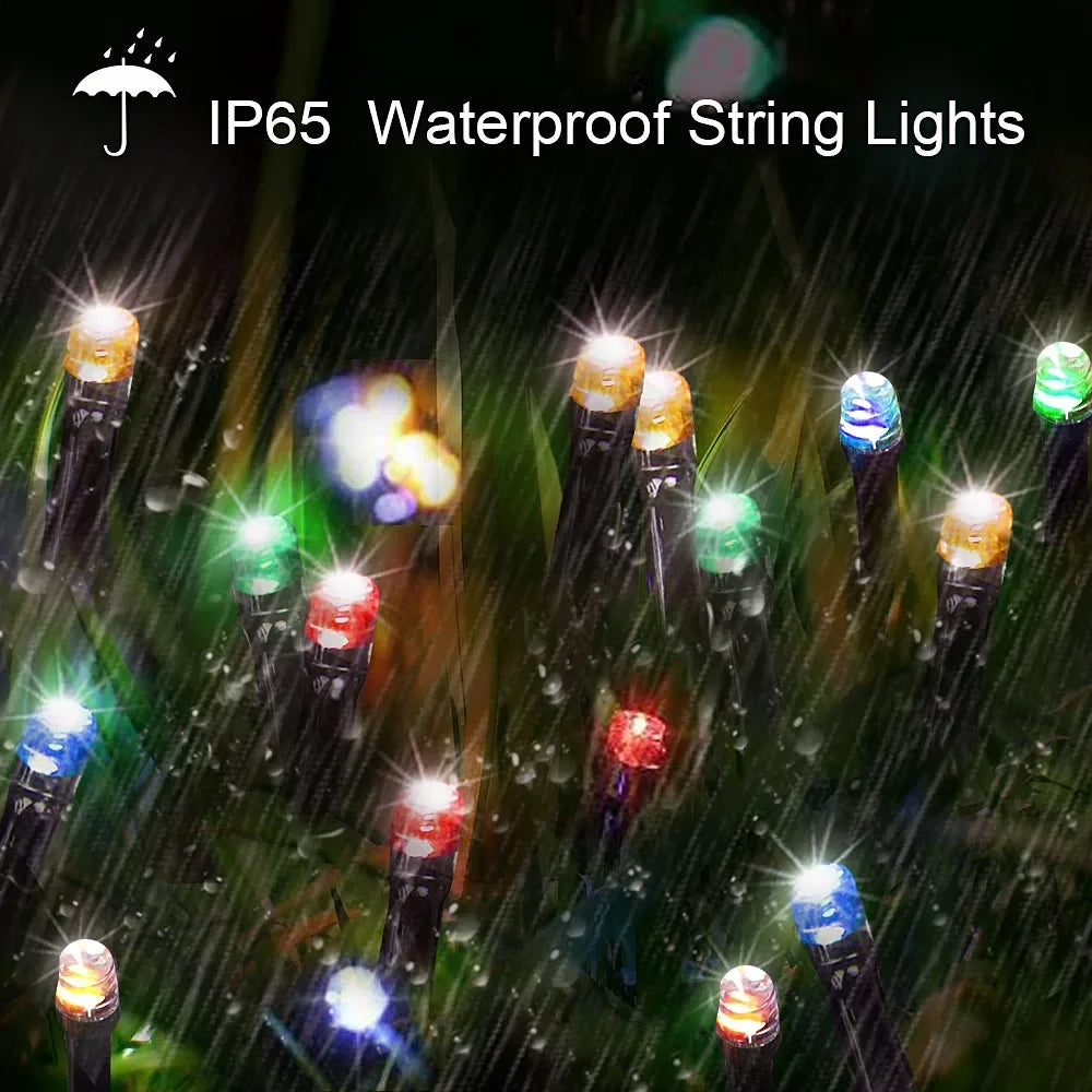 Luces Solares LED 8 Colores Resistente al Agua para Terraza Bodas Navidad y Jardín