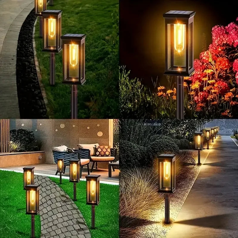 Luces Solares para Caminos y Jardín Decoración Exterior Resistente al Agua