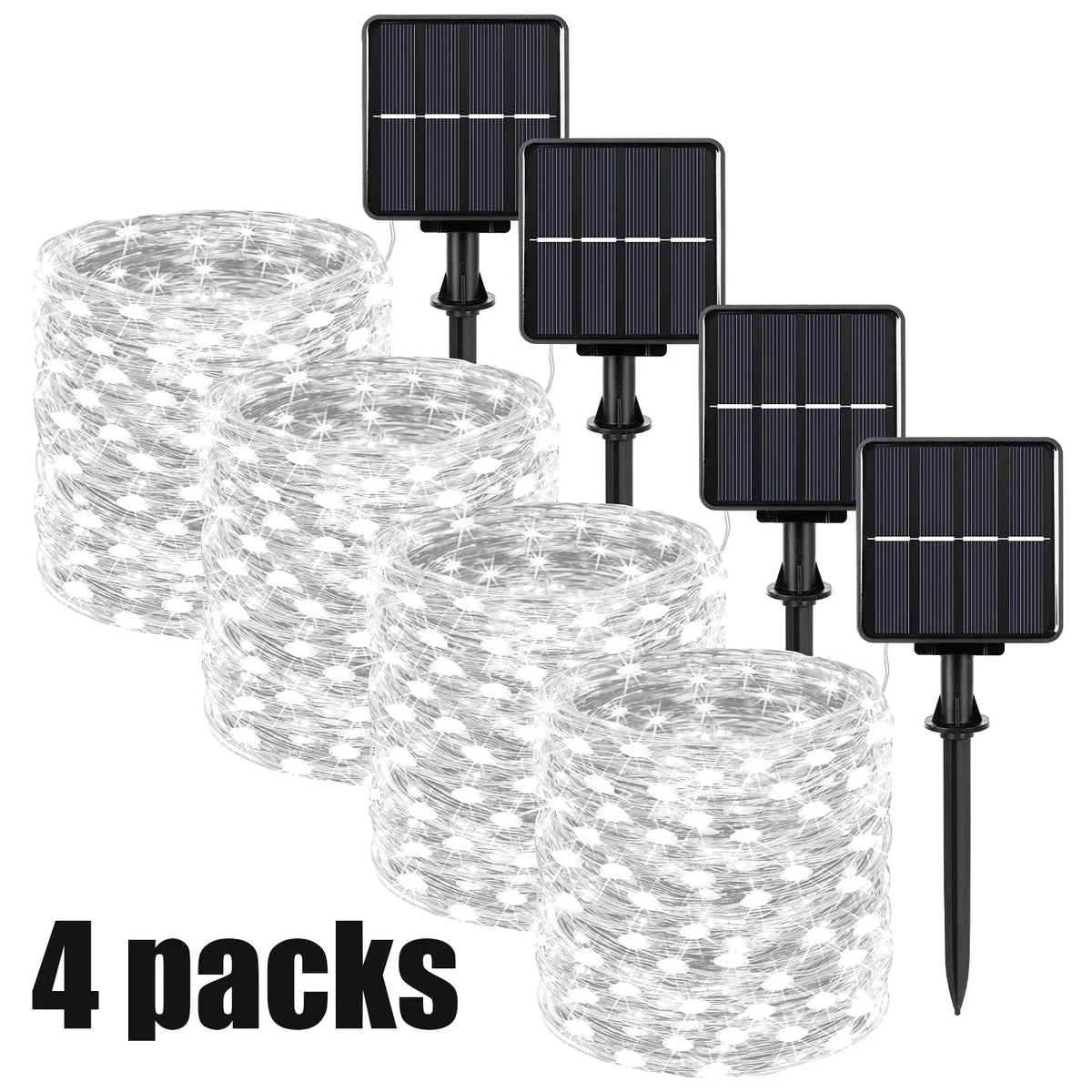 Guirnalda Solar LED Festoon para Navidad y Jardín 7M-102M