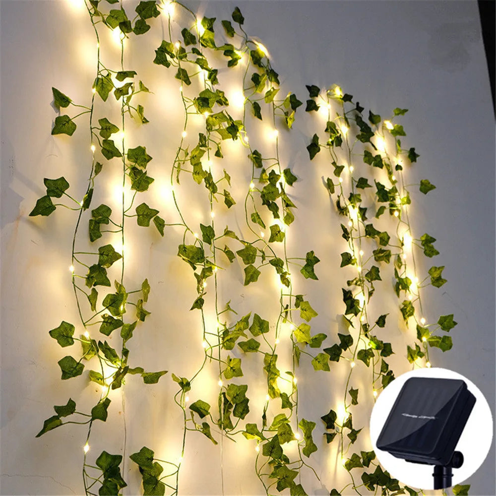 Luces Solares LED Hiedra y Hojas de Arce Impermeables para Jardín y Navidad