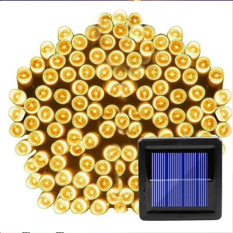 Guirnalda Solar LED para Jardín y Navidad Impermeable 6V