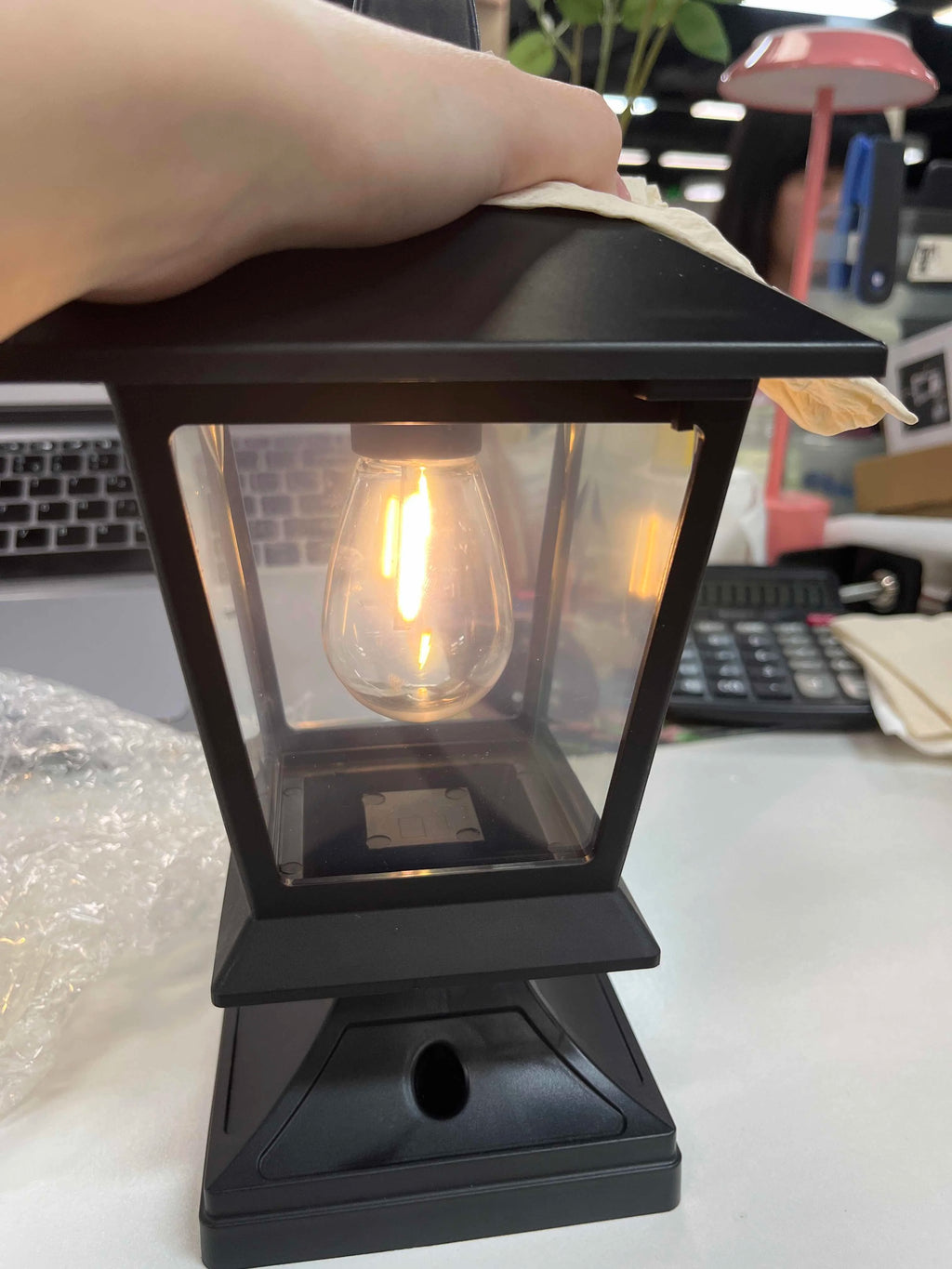 Luz Solar para Jardín con Poste Decorativo para Villa y Cercas