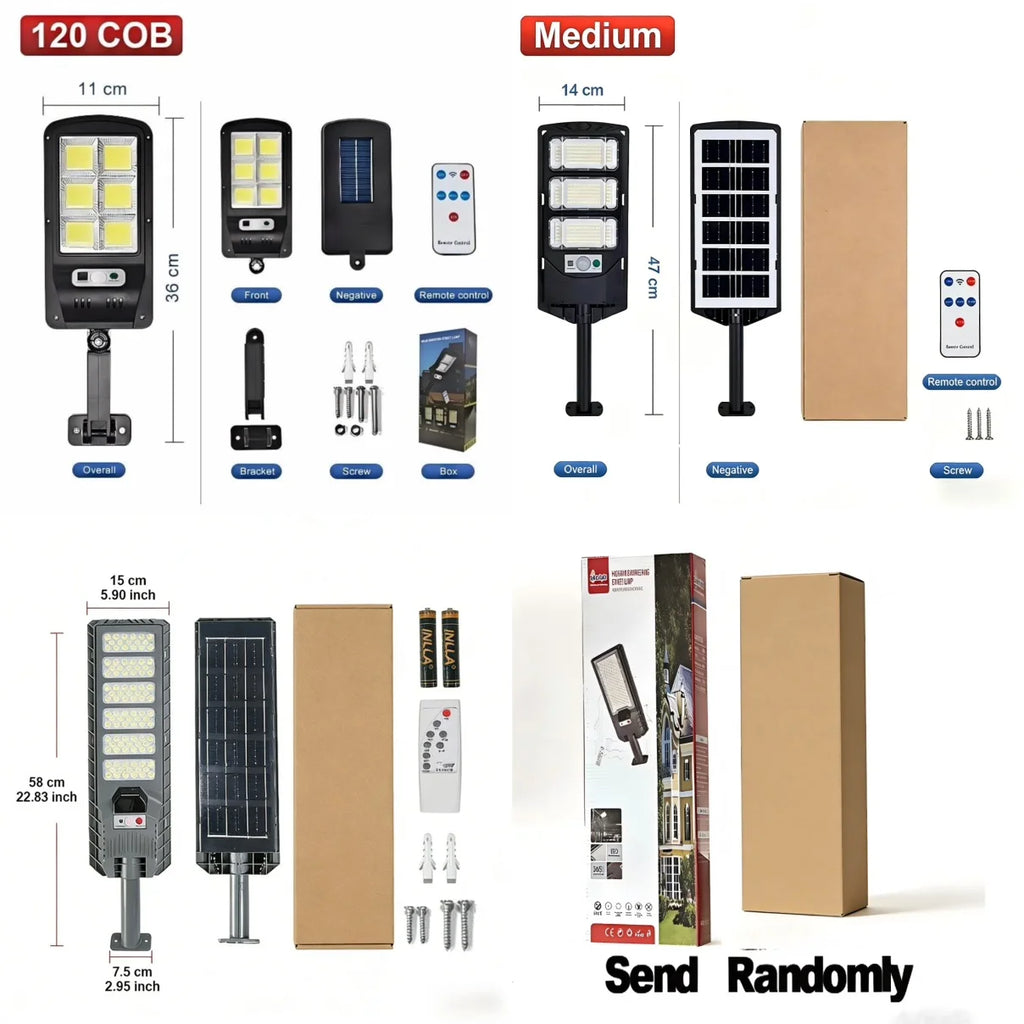 Reflector Solar LED con Sensor de Movimiento y Control Remoto
