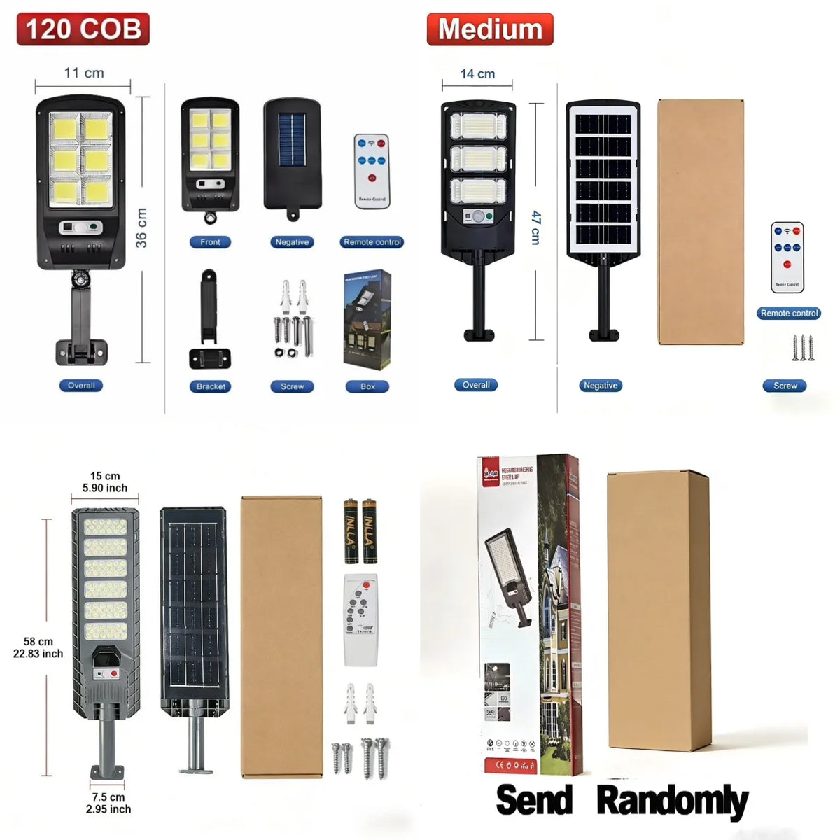 Reflector Solar LED con Sensor de Movimiento y Control Remoto