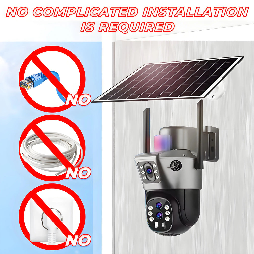 Cámara Solar PTZ 4G SIM 6K 12MP con Zoom 10X y Triple Lente