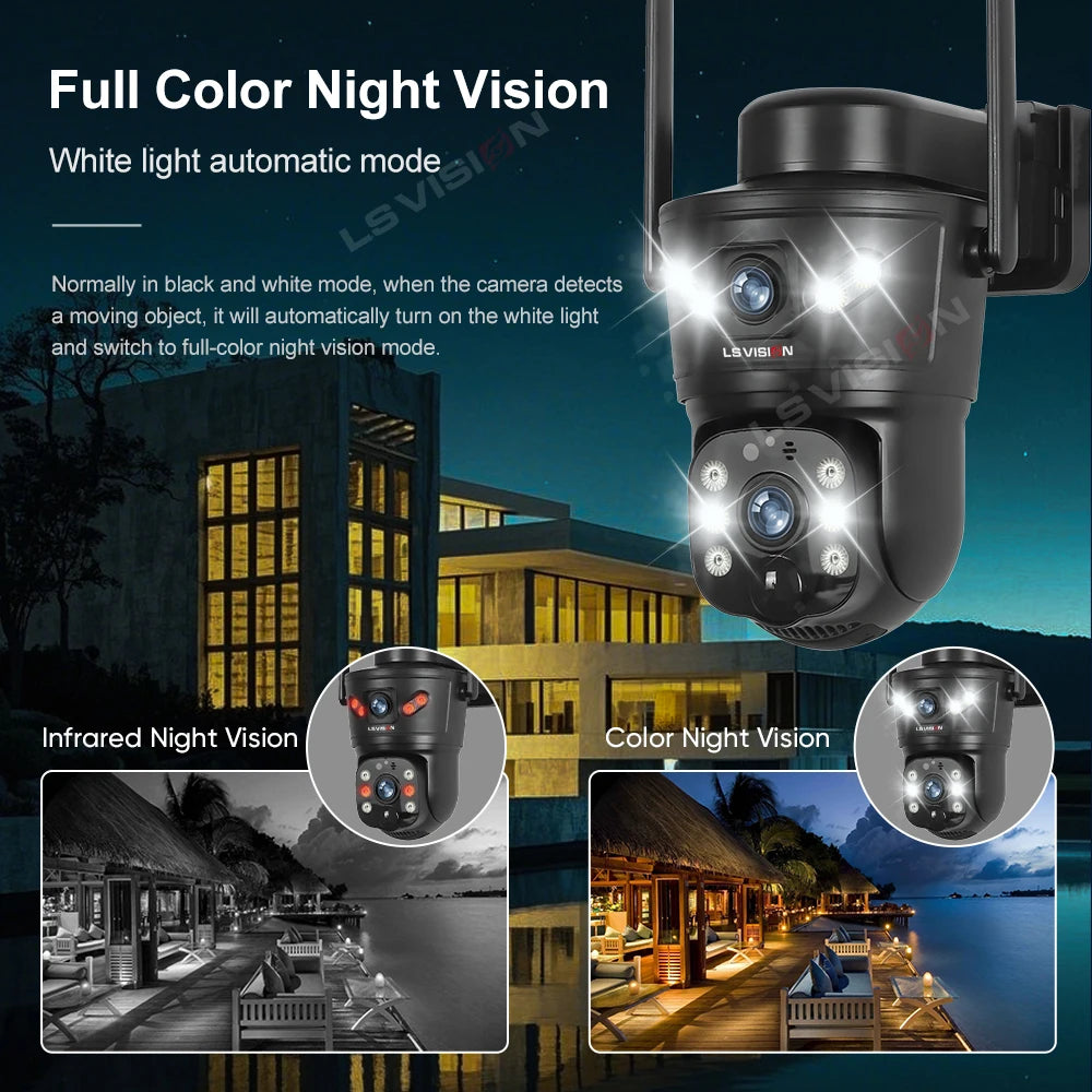 Cámara Solar LS VISION 8MP Doble Lente 4G/WiFi con Visión Nocturna PIR
