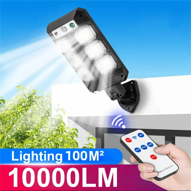 Farol Solar LED con Sensor de Movimiento y 3 Modos para Jardín y Caminos