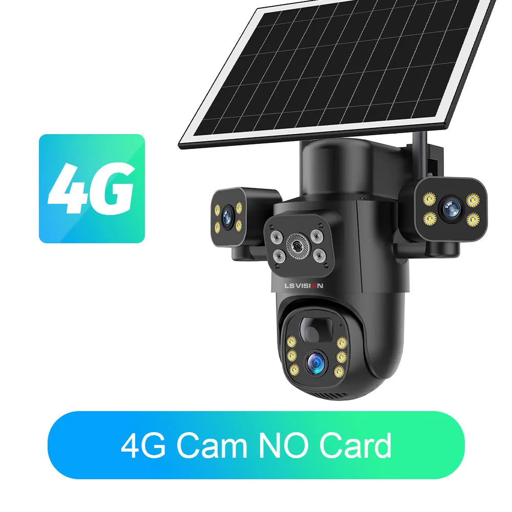 Cámara Solar LS VISION 15MP 4K Triple Lente 4G/WiFi con Zoom 10X y 12X
